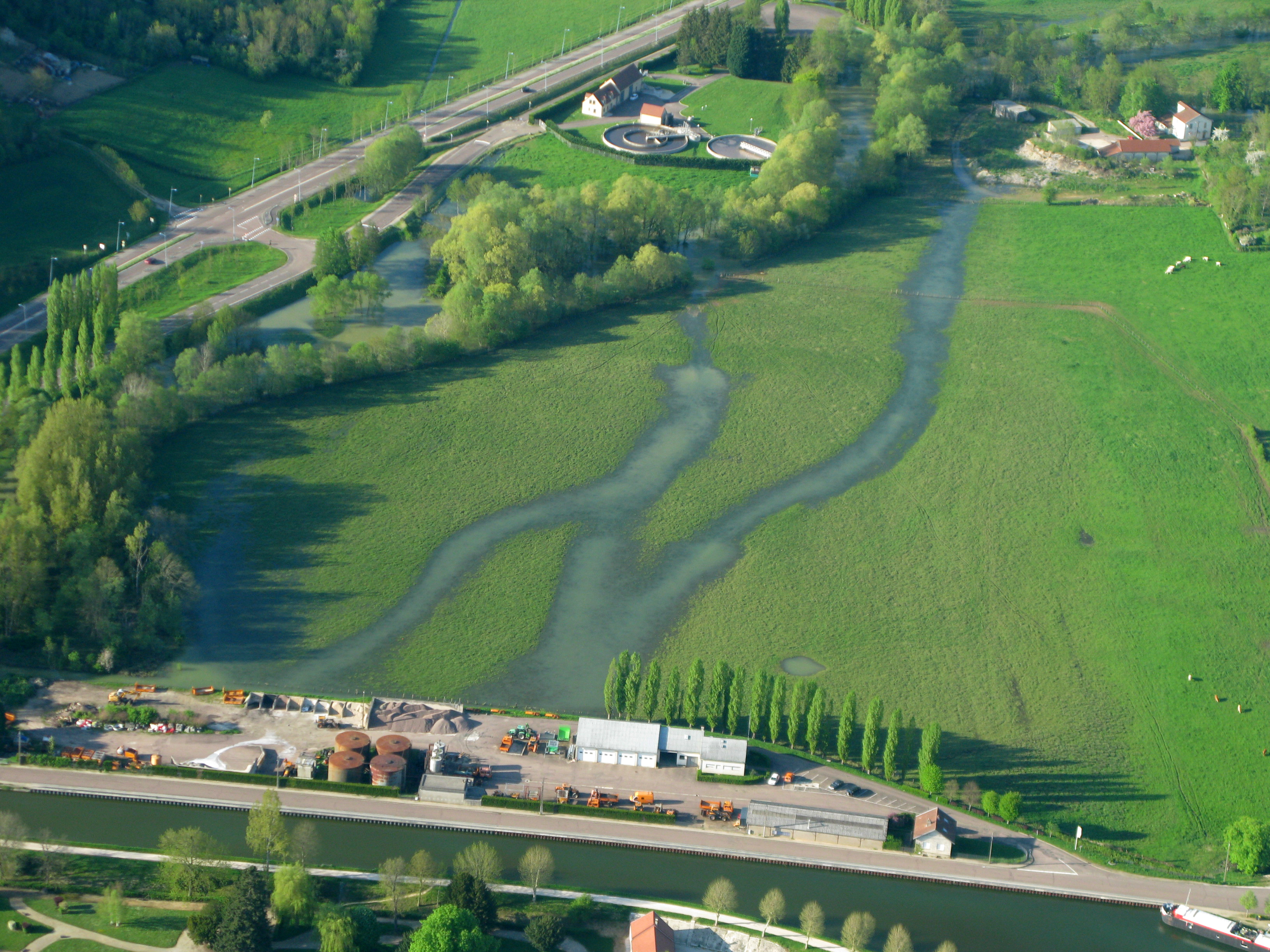 Crue de la Brenne, en mai 2013, à Montbard en Côte d'Or